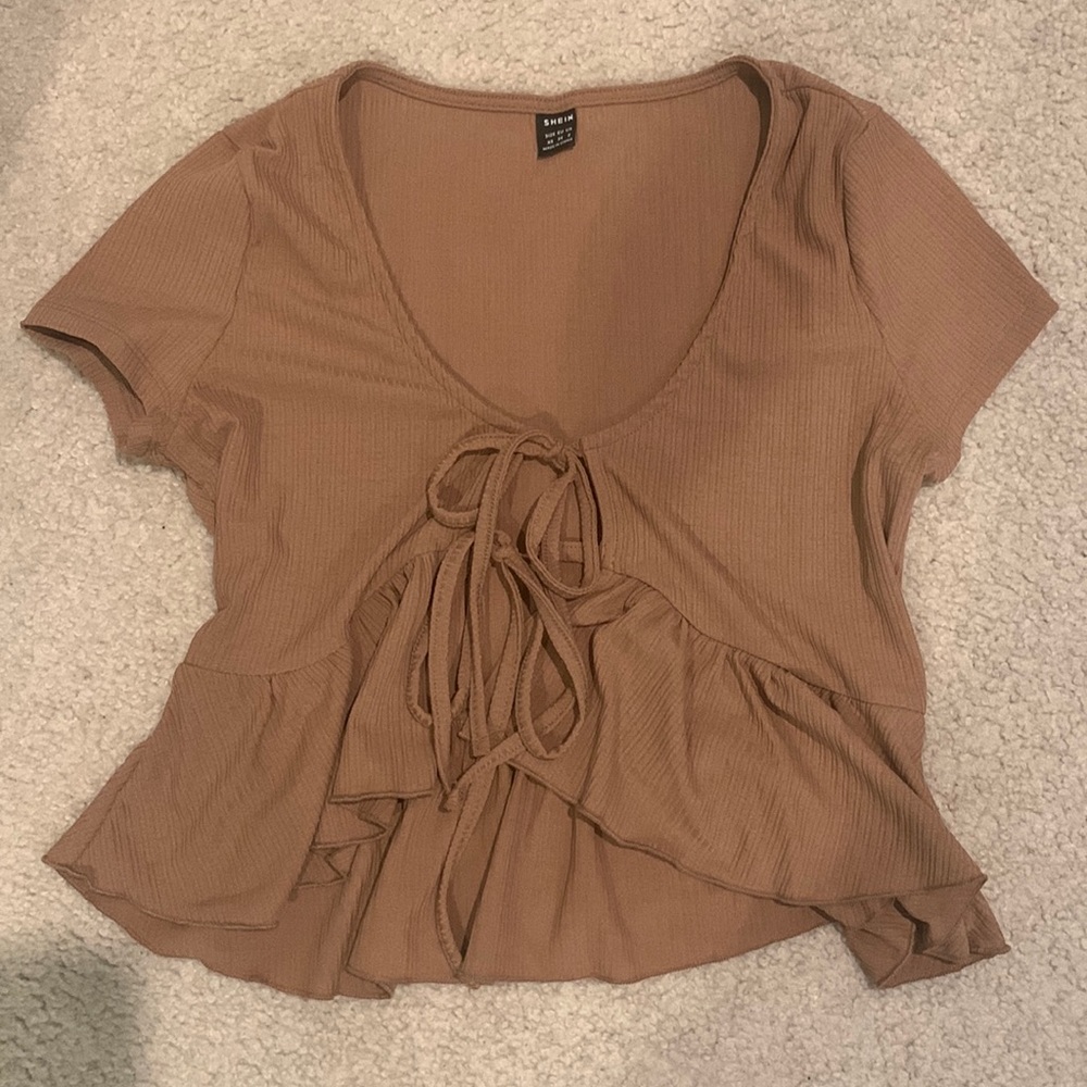 Light Brown Tie Up Top